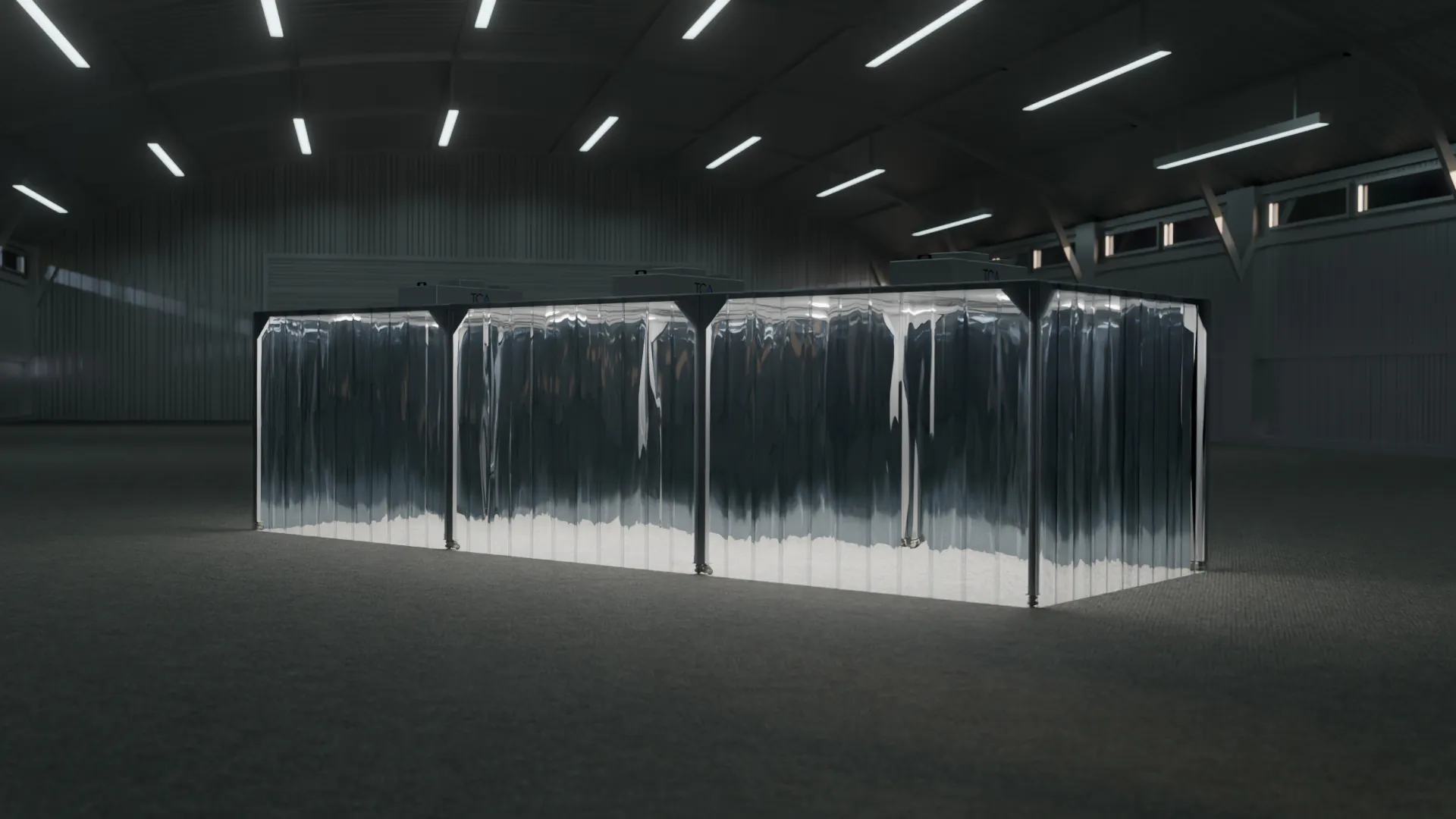 9 x 3 flexilab in a dark showroom